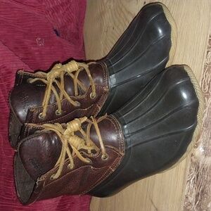 Sperry Saltwater Waterproof Rain Boots. Dark Brown 7.5